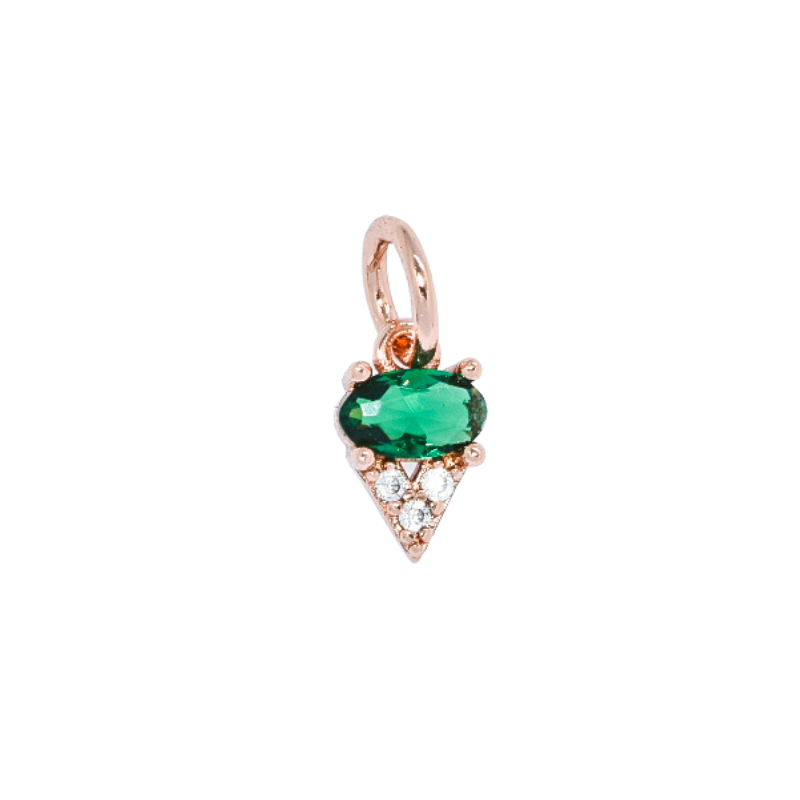Kezia | Micro Emerald Green Huggie Hoop Earring Charm - LB BOUTIQ