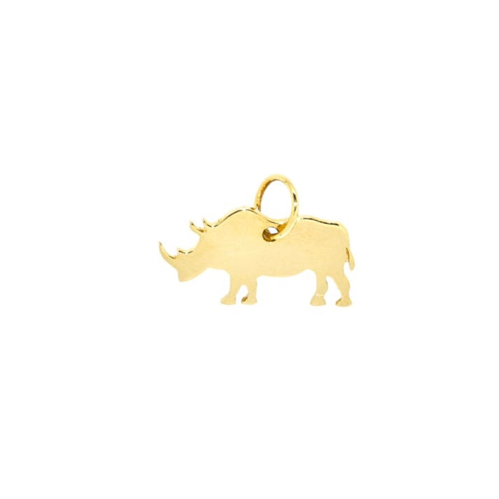 14K Solid Gold Rhino Necklace Pendant Charm - LB BOUTIQ