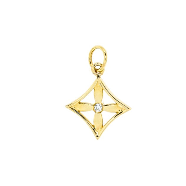 Delilah | 14K Solid Gold Zirconia Clover Necklace Huggie Hoop Charm - LB BOUTIQ